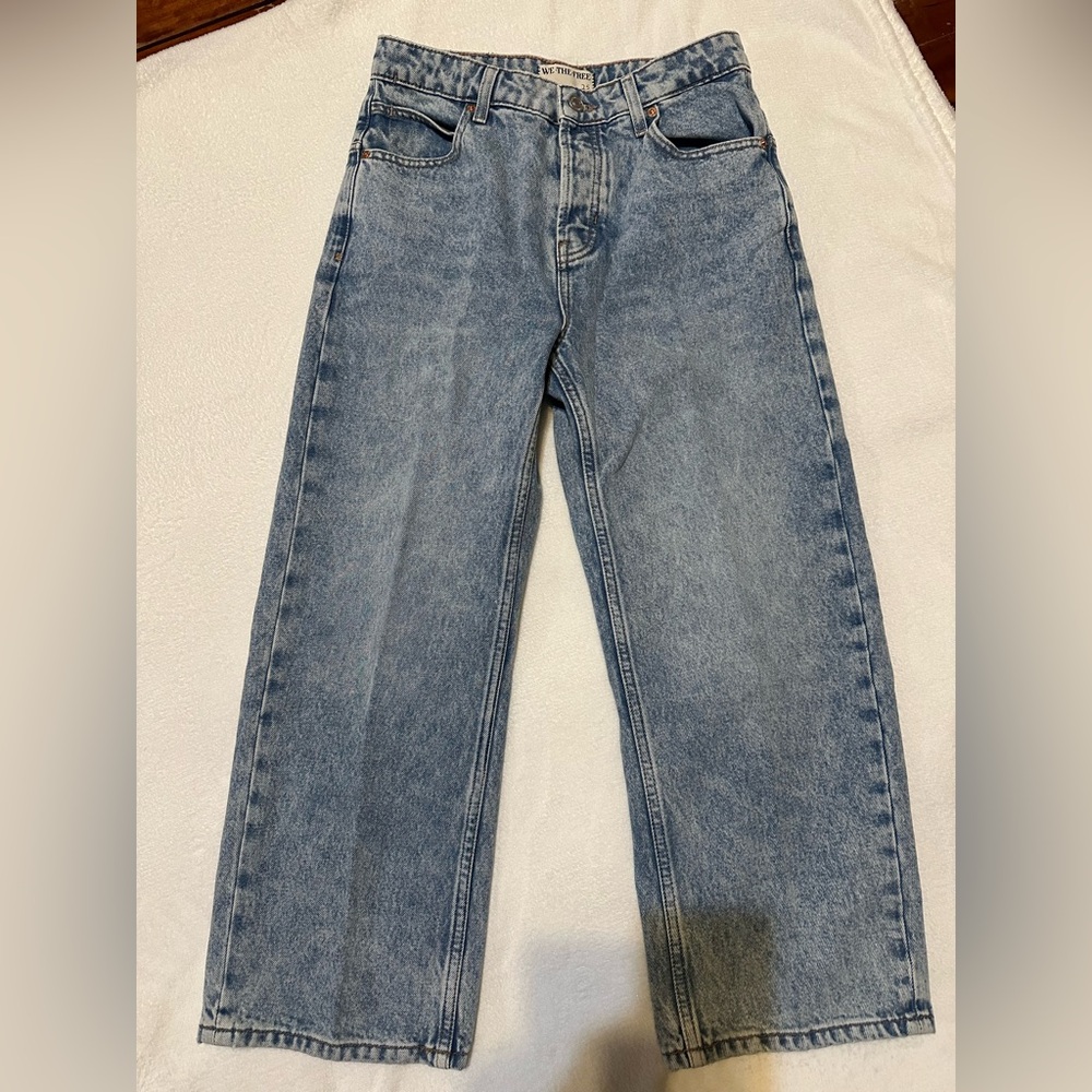 Free People-We The Free Deep Trance Dropped Boyfriend Button Fly Jeans. Size 25